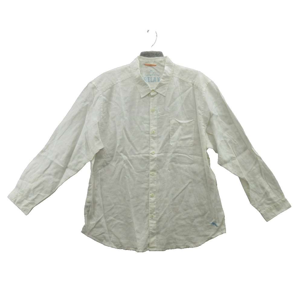 Tommy Bahama Shirt Men Size 2XL White Long Sleeve Sea Glass Breezer Relax New